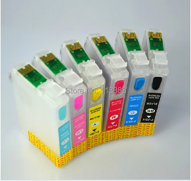 6 color 79 T0791 - T0796/ T0801-T0806 Refillable ink cartridge for EPSON stylus Photo PX700W PX800FW P50 printer Auto reset chip