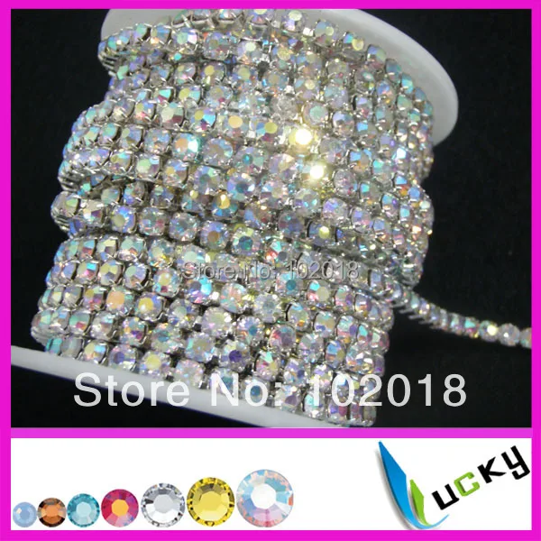 Free shipping!10 yards 2014 new strass crystal cup chain super closed with 2mm high quality crystal ab rhinestones for garment