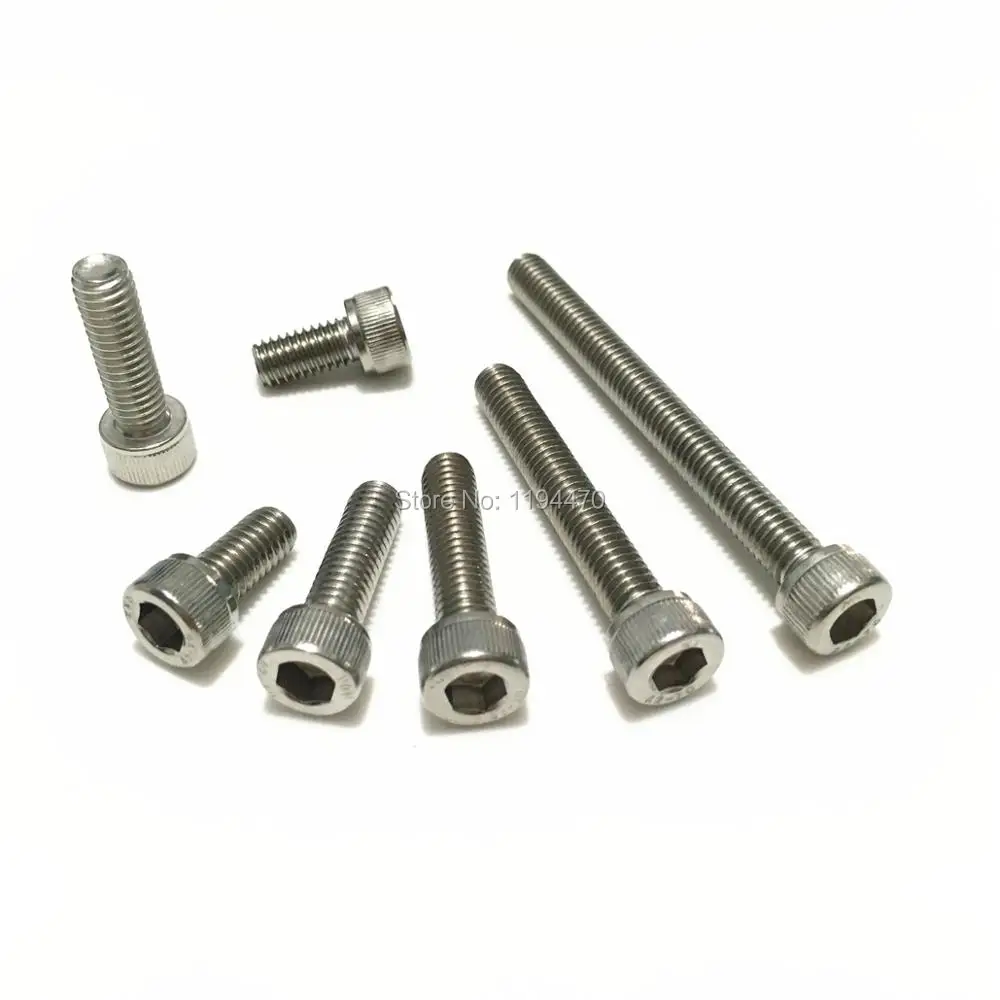 

50-500 шт. M2 M2.5 M3 M4 DIN912 304 Шестигранная головка из нержавеющей стали, винт с шестигранной головкой, метрическая резьба