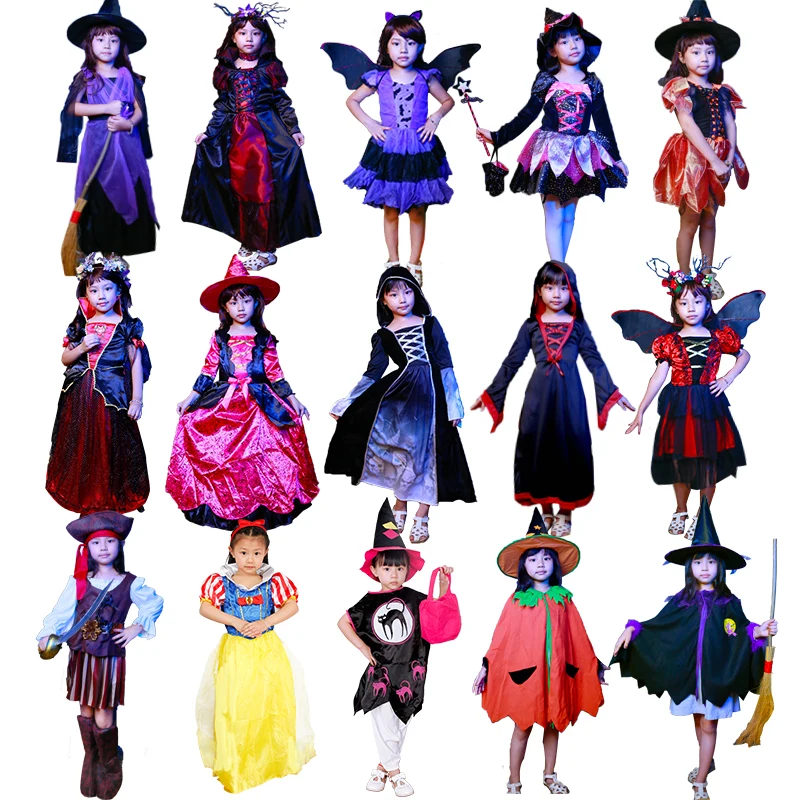 Halloween children's clothing, female vampire ghost, kindergarten girl performance costume, Witch Dress Dress props