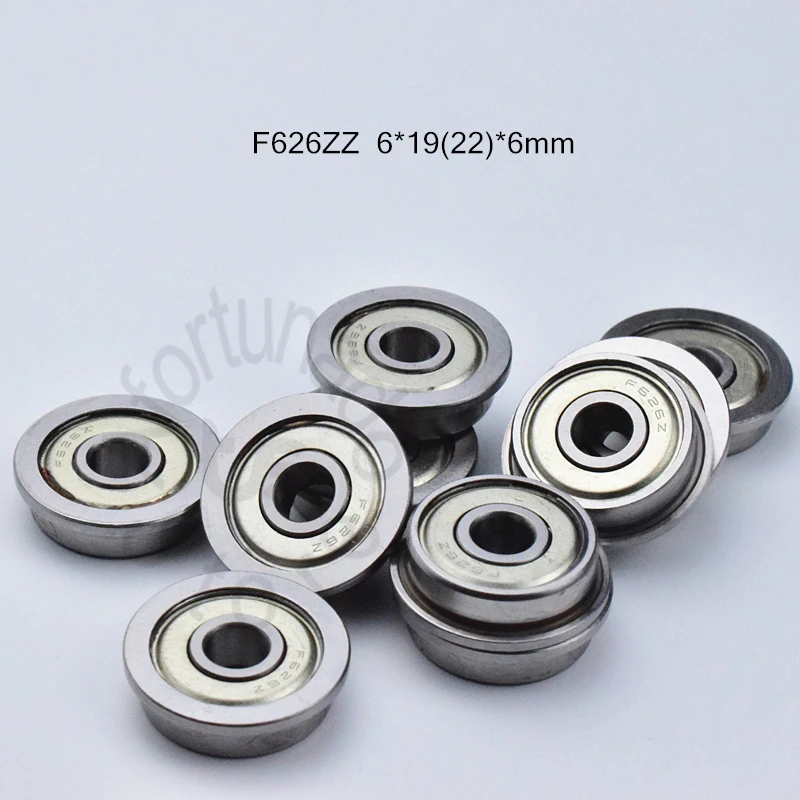 

F626ZZ 6*19(22)*6mm 10pieces bearing ABEC-5 626 Flange bearings 626 F626 F626Z F626ZZ chrome steel deep groove bearing