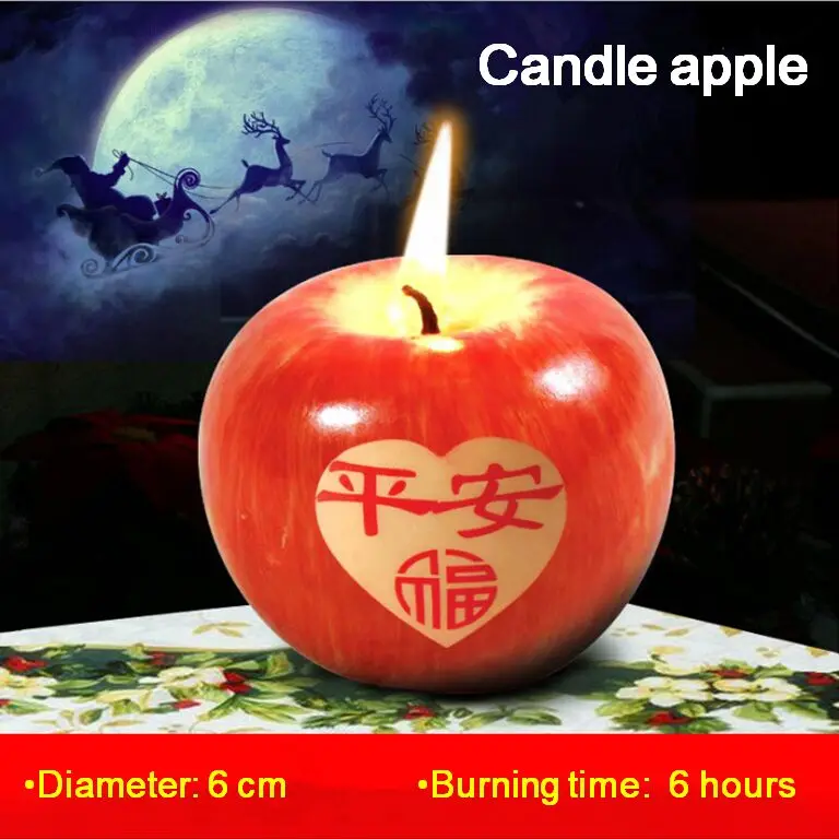 Candle apple Christmas Red Apple Shape candle making candle light smokeless Christmas Candles Gift Decoration Wedding Holiday