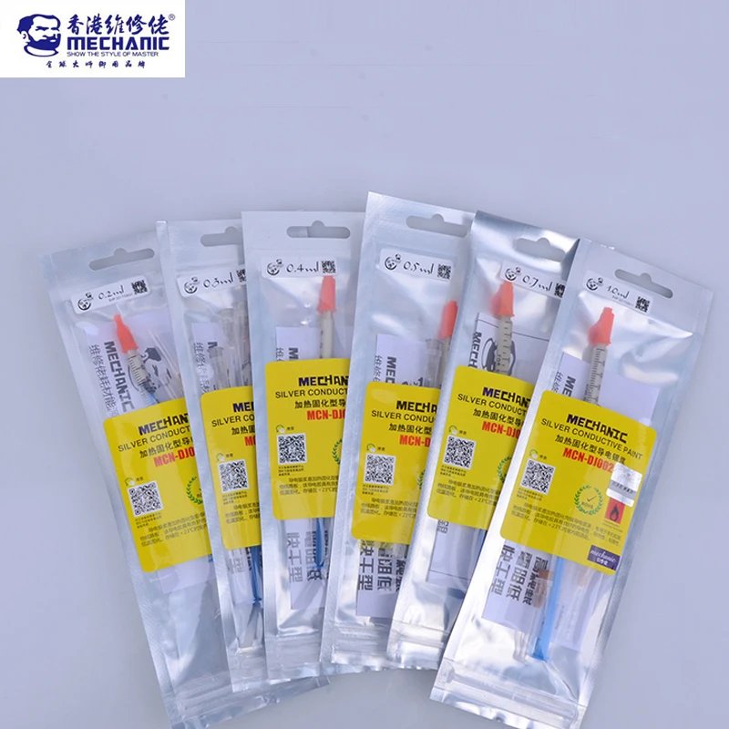 

MECHANIC 0.2 0.3 0.4 0.5 0.7 1.0ML 100g Silver Conductive Glue Wire Electrically Paste Adhesive Paint PCB Repair with Needle