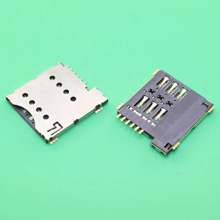 10pcs SIM card slot Micro SIM 6P 6-Pin card Holder adapter connect use for phone self push Type