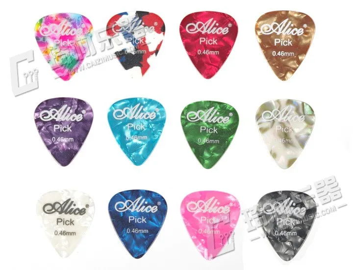 Alice Celluloid Đàn Guitar Chọn Plectrum Trung Gian Khổ 0.46mm/0.71mm/0.81mm/0.96mm/1.2 mm/1.5mm