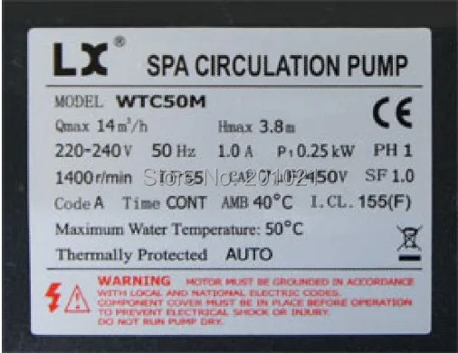 LX WTC50 Bathtub Pump Circulation Pump Pool and SPA LX WTC50M BRANDNEW LOWEST PRICE EVER