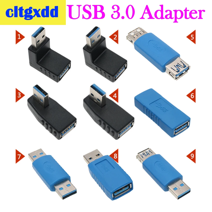 

Cltgxdd прямоугольный разъем USB3.0, L-образный адаптер, конвертер USB 3,0 A «штырь-гнездо», 90/180 интерфейса