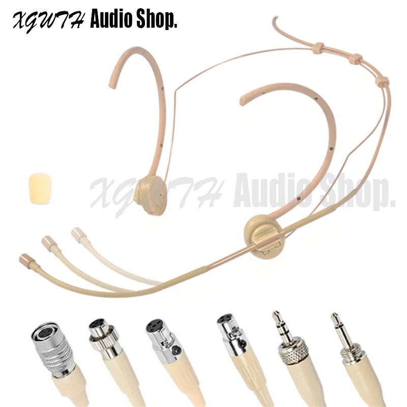 Foldable Ear Hook Head Wearing Headworn Headset Microphone for Shure MiPro Sennheiser AKG Wireless Transmitter Mic System