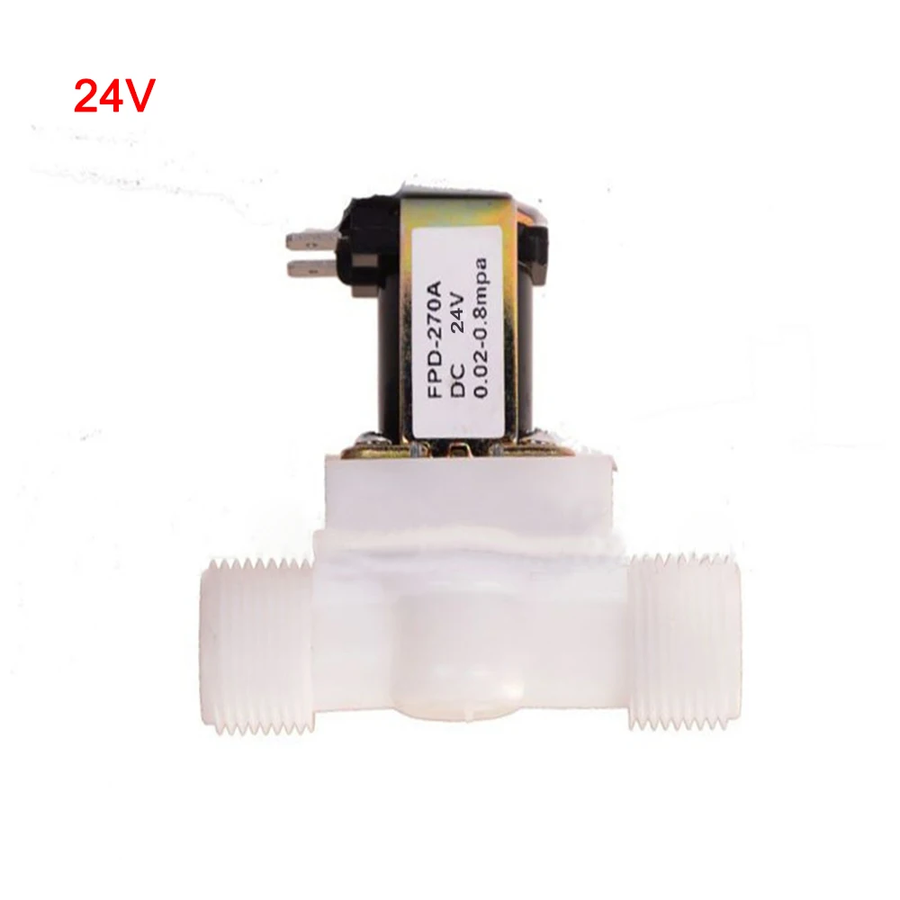 

1/2" Plastic Solenoid Water Solenoid Valve Normally Closed 12V 24V 220V Electric Magnetic DC N/C Air Inlet Flow Switch parts