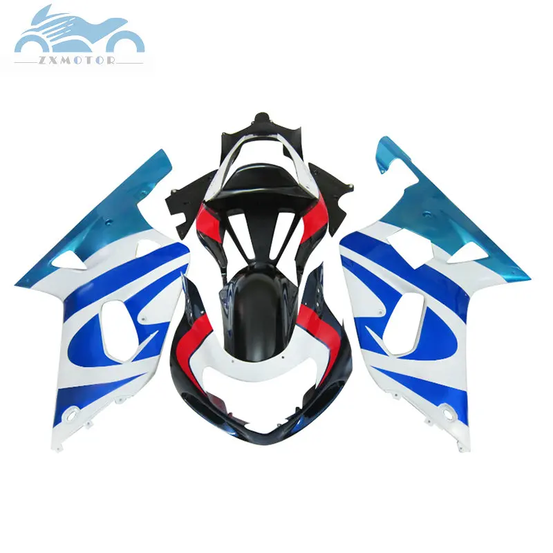 Customized Fairing kits for SUZUKI GSXR600 GSXR750 2001 2002 2003 motorcycle fairings kit GSX R600 750 01-03 blue white parts