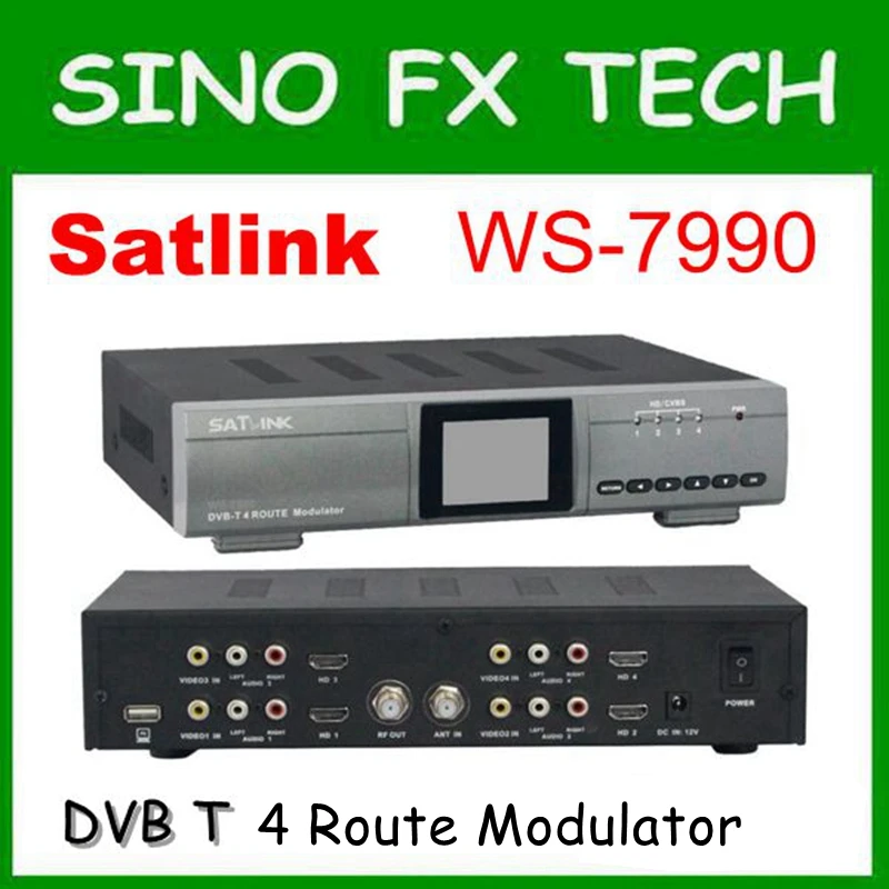 SATLINK WS-7990 DVB-T 4 Route modulator MPEG4 HD analogue A/V source to DVB-T channel SATLINK WS7990