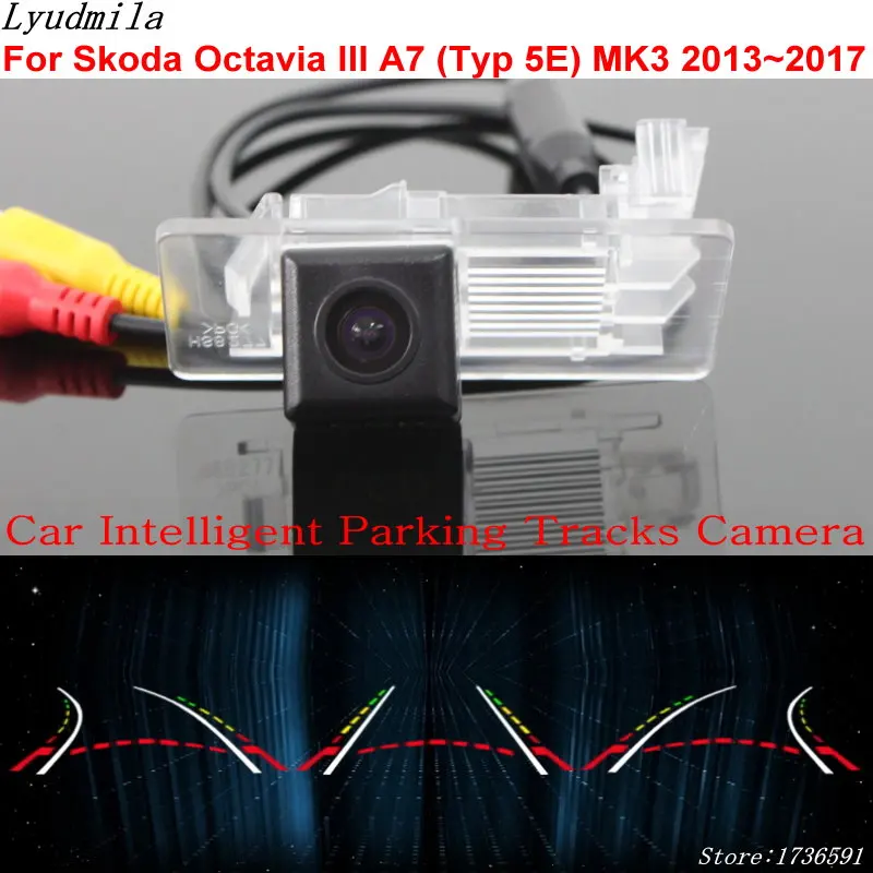 

Car Intelligent Parking Tracks Camera FOR Skoda Octavia III A7 (Typ 5E) MK3 2013~2020 Car Reverse Camera HD Car Rear View Camera