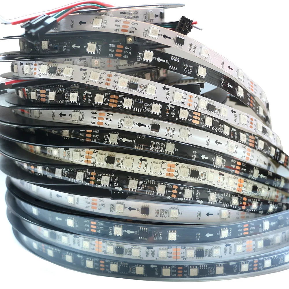 Bande lumineuse RGB LED, 12V DC, WS2811, IP30/IP65/IP67, ruban lumineux néon, programmable individuellement