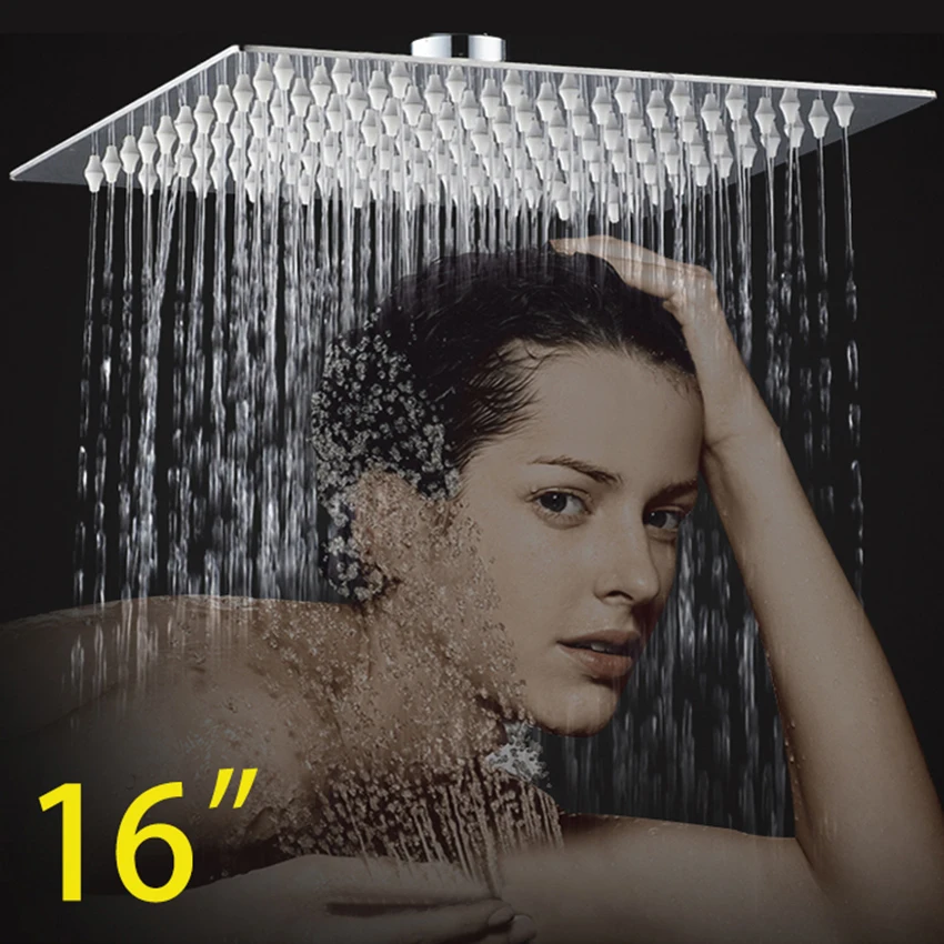 Torayvino Top Shower Head 304 Stainless Steel New Chrome  Rainfall Square Shower Head Bathroom Wall Mounted Basin Over Head