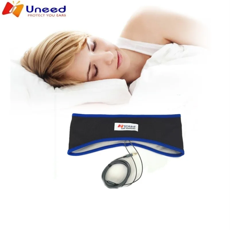 Uneed Comfortable Sleeping Headphone Thin Sweatproof Sports Headband With Lycra Speakers Weaving Thread Also sleeping Mask