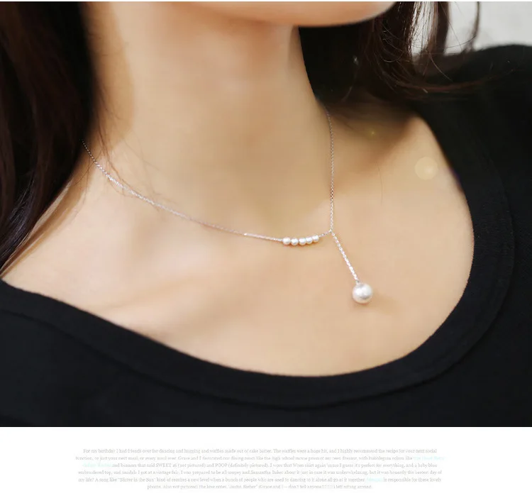 Japan And South Korea Temperament Sweet Accessories Pearl Necklace Female Jewelry Clavicle Fine Chain Sweater Chain