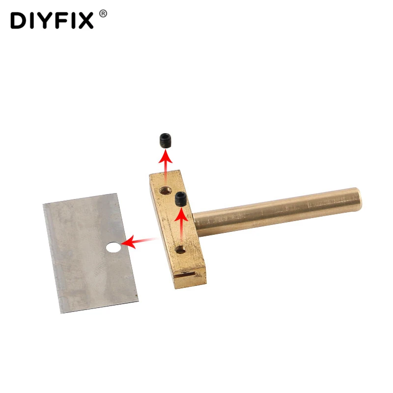 DIYFIX UV Glue Clean Tool 60W T Solder Iron Tip with Blade Remove Residue LOCA Adhesive for Cell Phone Screen +T5 Screwdriver