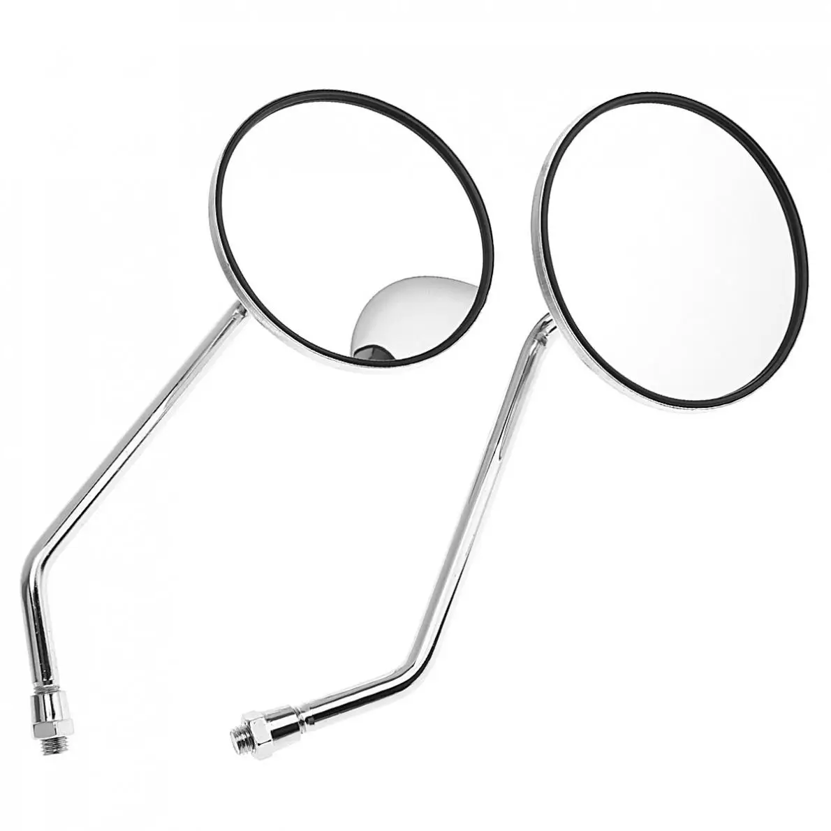 2pcs 10mm Modified Plated Universal Silver Motorcycle Rearview Mirror Round Iron Mirror for Motorcycle