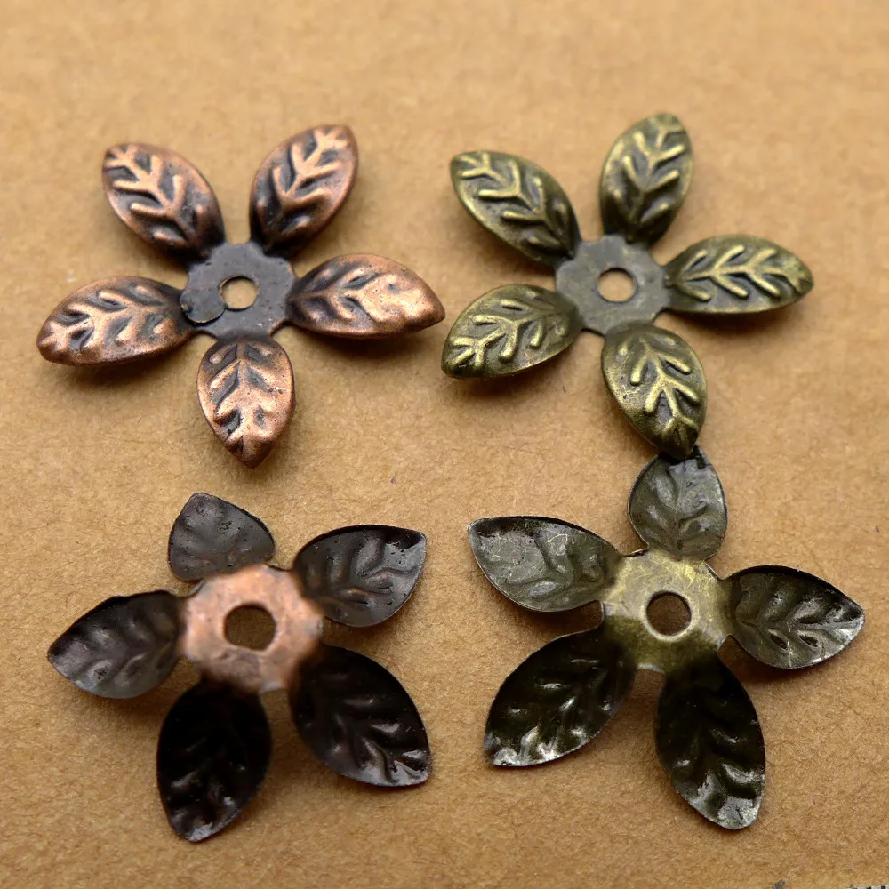 

2000pcs bended beads cap flower shape antique bronze/copper,Nickel Free 15*15mm,2mm hole,2mm thick,free shipping