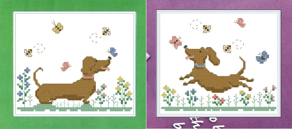 Fishxx cross-stitch Crazy140-4 [The dog for an outing]cotton thread and cloth,water-soluble,100%accurate,11CT,embroidery