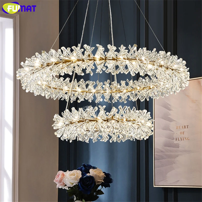 

FUMAT Postmodern Luxury Crystal LED Pendant Lights For Hotel Dining Room luster Gold Pendent Lamp Home Decoration LED Chandelier