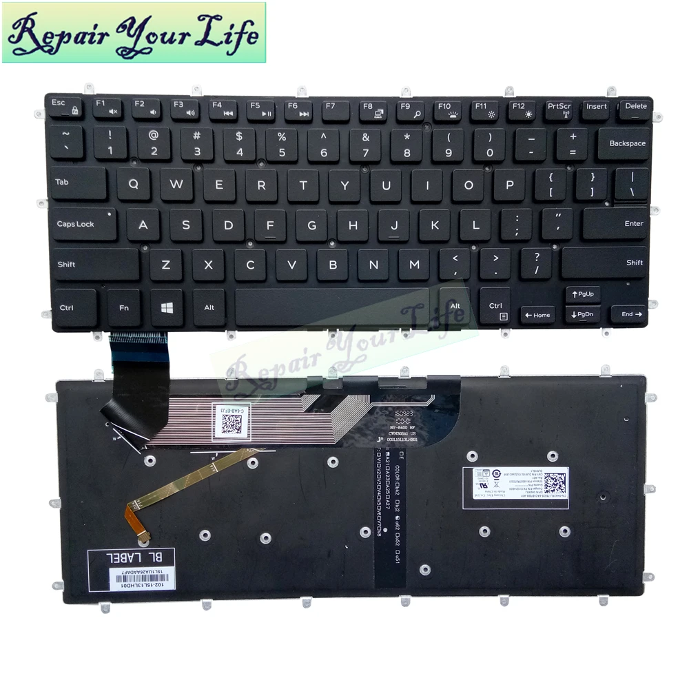 Repair You Life laptop keyboard for Dell for Inspiron 14 Gaming 7466  14-7466 13 5368 5378 7368 7378 US keyboard with backlit