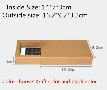 

25pcs/lot-14*7*3cm Blank Black Kraft Paper Drawer Box Handmade Soap Craft Jewel Macaron Packaging Party Gift Boxes