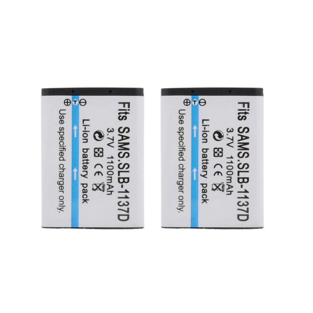 2pcs/lot Replacement Camera Battery SLB-1137D 1137D For Samsung HMX-E10 NV100 HMX-E10OP HMX-E10BP HMX-E10WP