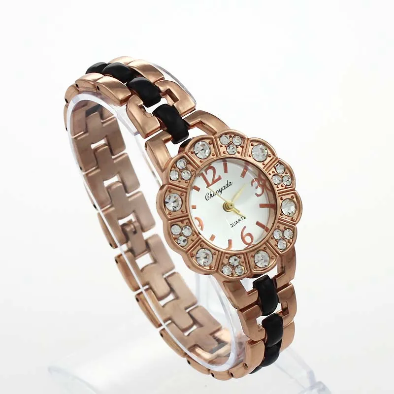 ยี่ห้อคริสตัลหรูหรา Rose Gold นาฬิกาผู้หญิงแฟชั่นสร้อยข้อมือนาฬิกาควอตซ์นาฬิกานาฬิกาผู้หญิง Relogio Feminino orologio donna