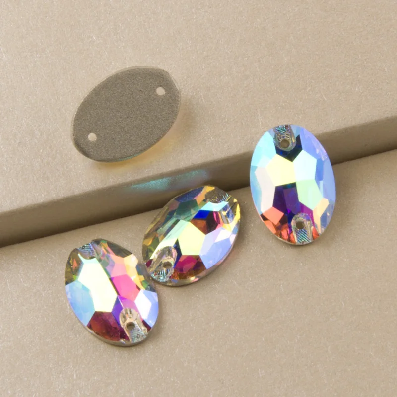 YANRUO 3210 Ovale Aufnähsteine Glas-Strasssteine AAAAA-Qualität Näh-Strass für Strass-Applikationen auf Kleidern und Kleidungsstücken – Detail 3