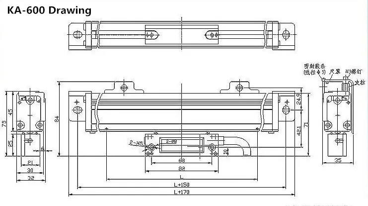 Original Sino DRO kit high accuracy 5um 1100mm KA-600 linear scale/ ruler/  transducer