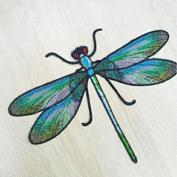 1 Pc Embroidered Applique Patches for Jacket Cloth Large Cool Dragonfly Iron On  Badge Patch Stickers Apparel Accessories NL341