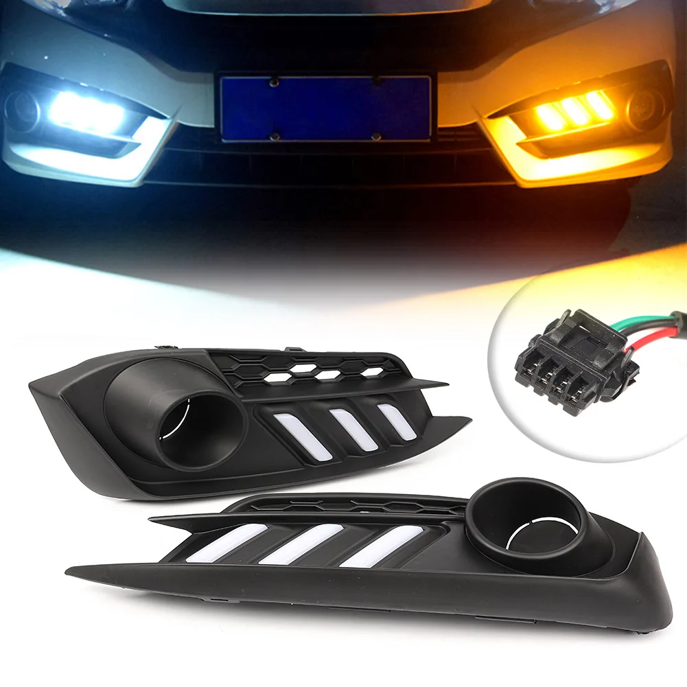 

Car LED Turn Signal Lamp Lights Daytime Running Light 2Pcs For Honda Civic 2016 2017 New