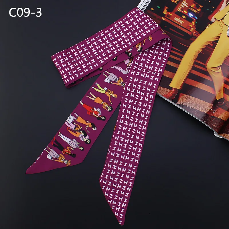 2018 Scarf New Design Paris holiday tied bag small ribbon Ms. twill silk scarves hair band head scarf