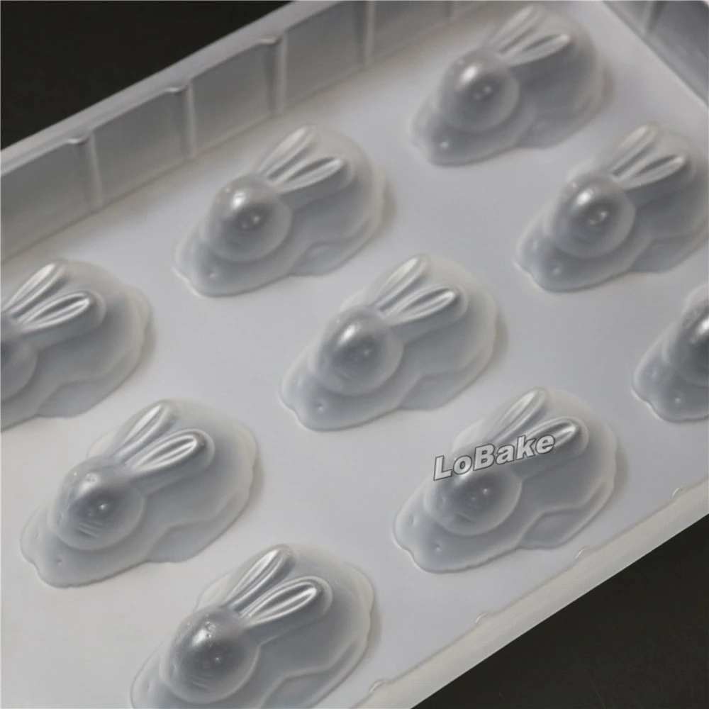 (5pcs/lot) Brand new 12 cavities Bunny Rabbit shape PP Plastic Chocolate mooncake pudding ice cube cookie sweet dessert Mold