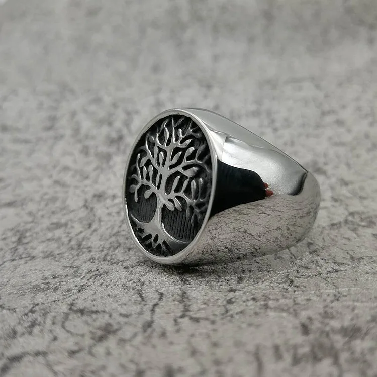 new Silver color Ring For Man Tree Of Life Stainless Steel Male Alliance Casual Jewelry US Size 7# -15#