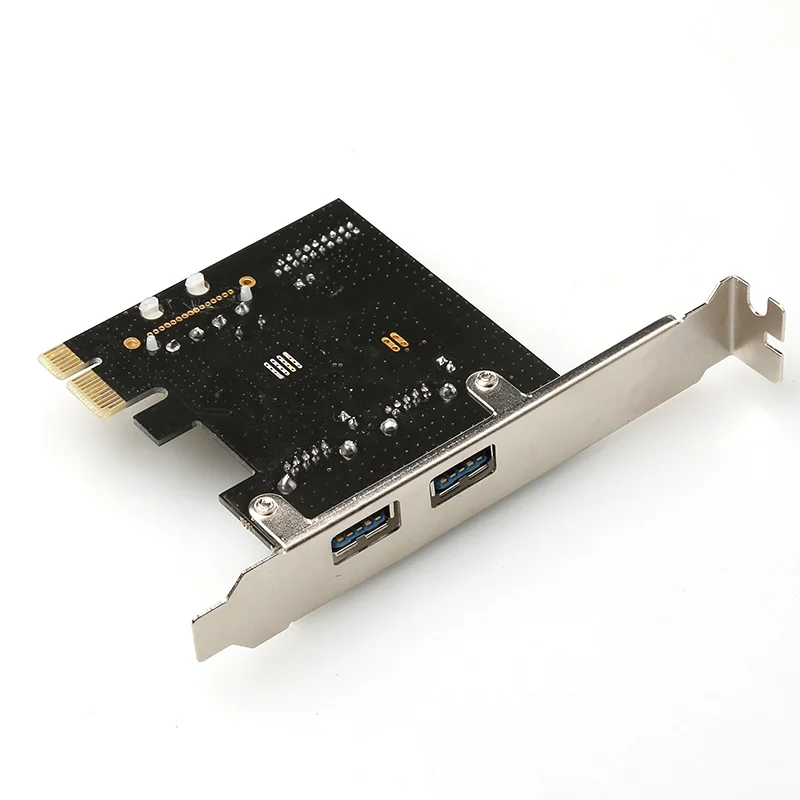 New USB 3.0 PCI-E Expansion Card Adapter External 2 Port USB3.0 Hub Internal 19pin Header PCI-E Card 4pin IDE Power