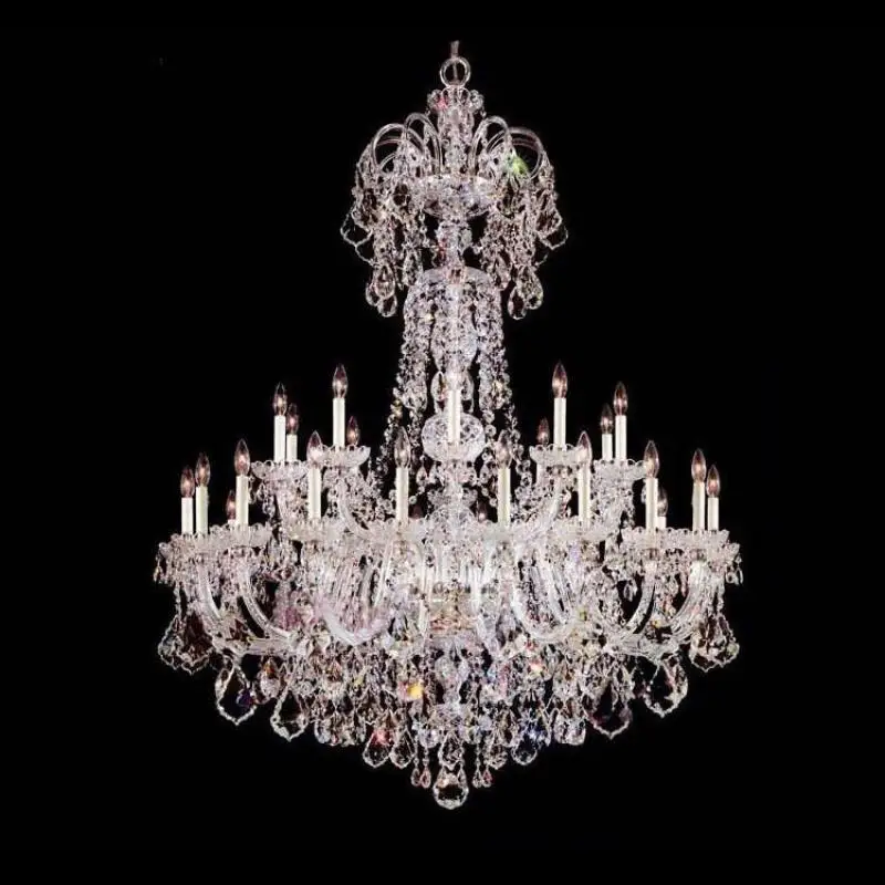 Customized Deluxe K9 clear crystal chandelier lighting lampara Great large church living room chandelier led lustres de cristal