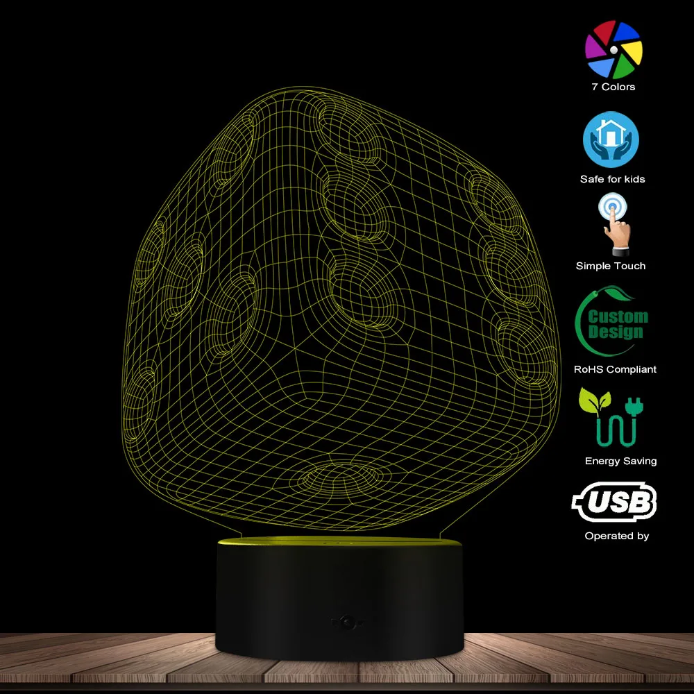 Dice Shape LED Night Light Home Decor Atmosphere LED Color Change Lamp Colorful Gradient 3D Optical illusion Table Visual Lamp