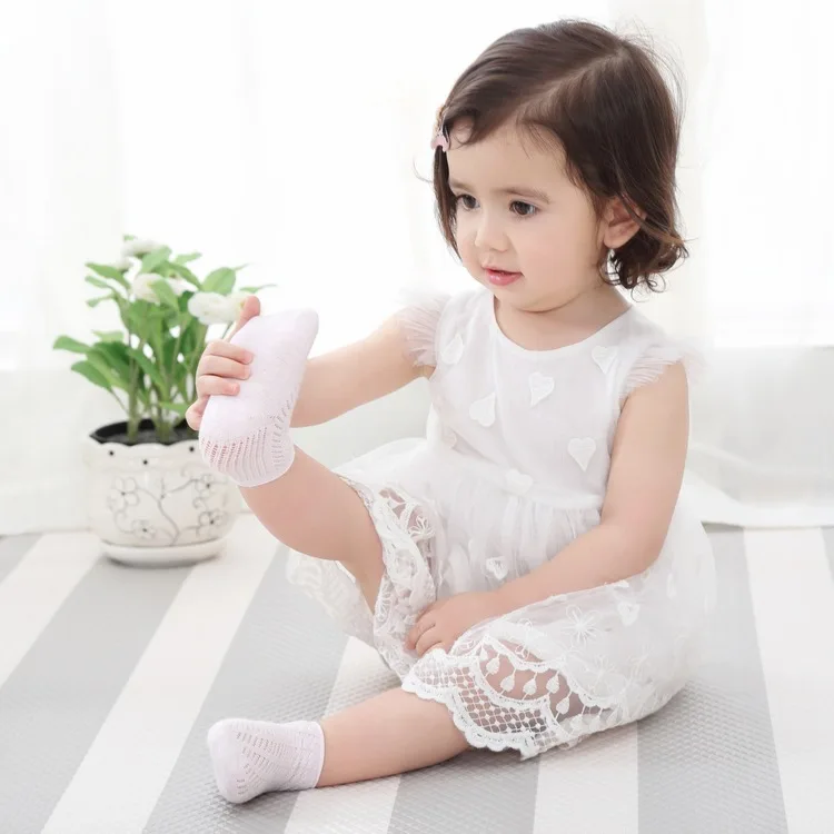 2023 New Summer Baby Super Thin Cotton Transfer Socks Large Mesh Hollow Out Infants Toddlers Boys girls socks No bone Boneless