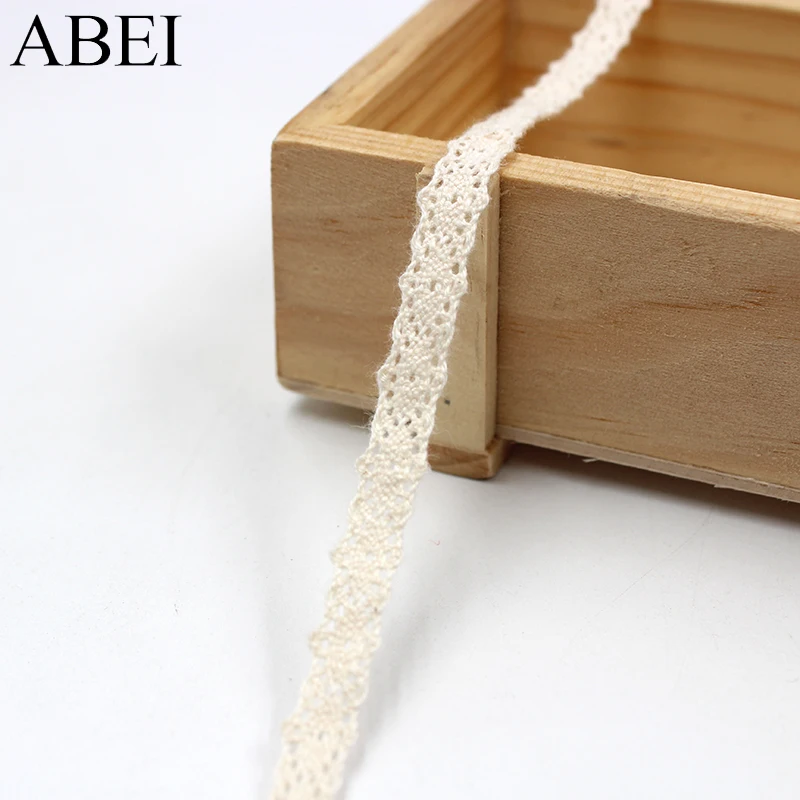 10yards/lot White Cotton Lace Trims 100% Cotton Beige Ribbon Material Diy Hometexile Curtain Clothes Fabric Lace Trimming