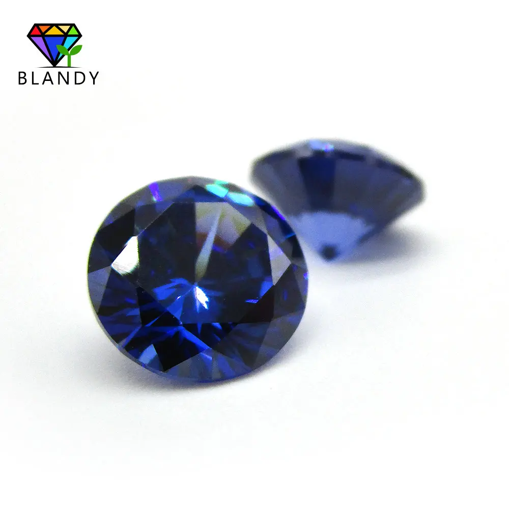1000pcs/lot 5A 1.0-2.5mm Round Shape Dark Blue CZ Stone Machine Cut Cubic Zirconia Stone Synthetic Gems For Jewelry