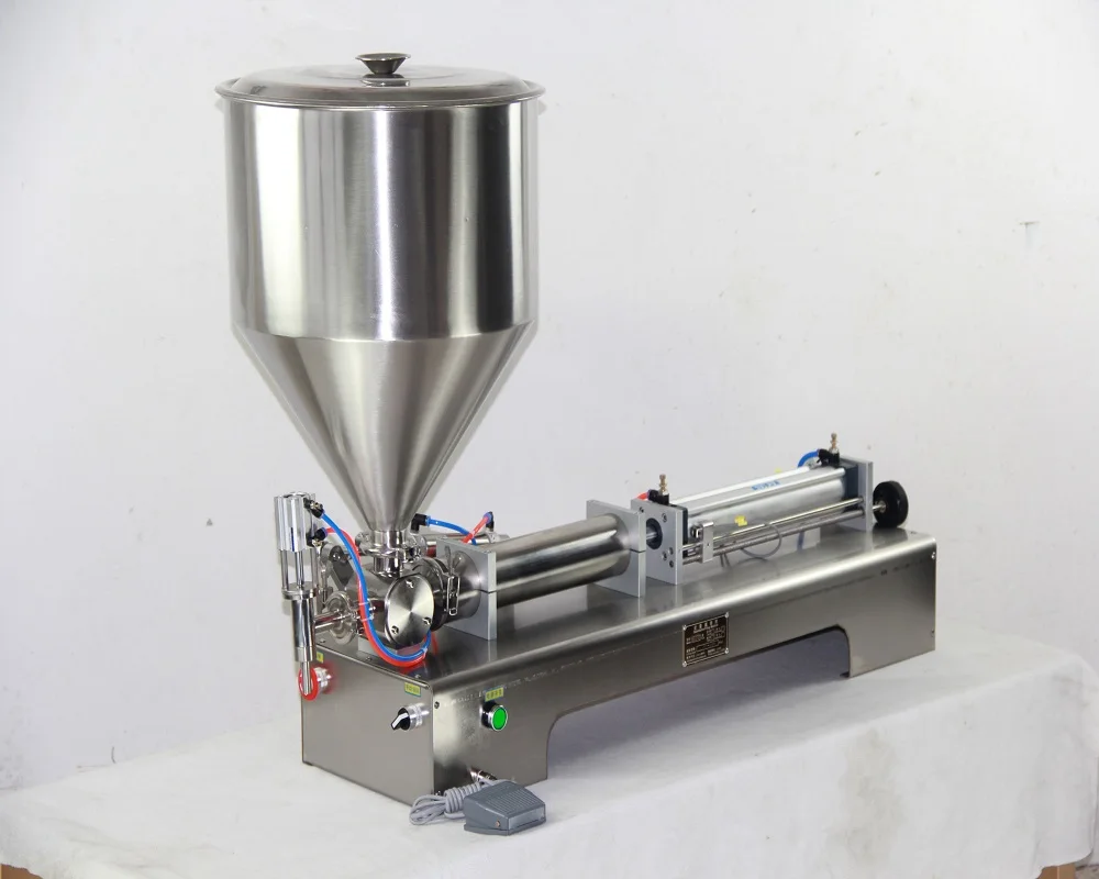 Single Head With Hopper  Semi Automatic Liquid Filling Machine Pneumatic Cream Paste  Shampoo  Pasty Filling machine