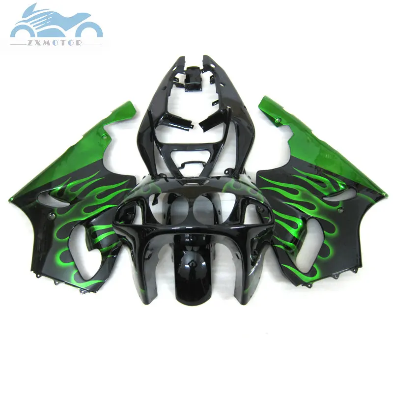 Custom as you need fairing kits for KAWASAKI Ninja ZX7R 1996 1998-2003 ABS motorcycle fairings bodywork ZX 7R 96-03 green flames