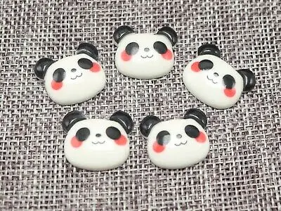 25 Flatback Resin Cute Panda Head Cabochons 20X18mm Scrapbooking Craft DIY