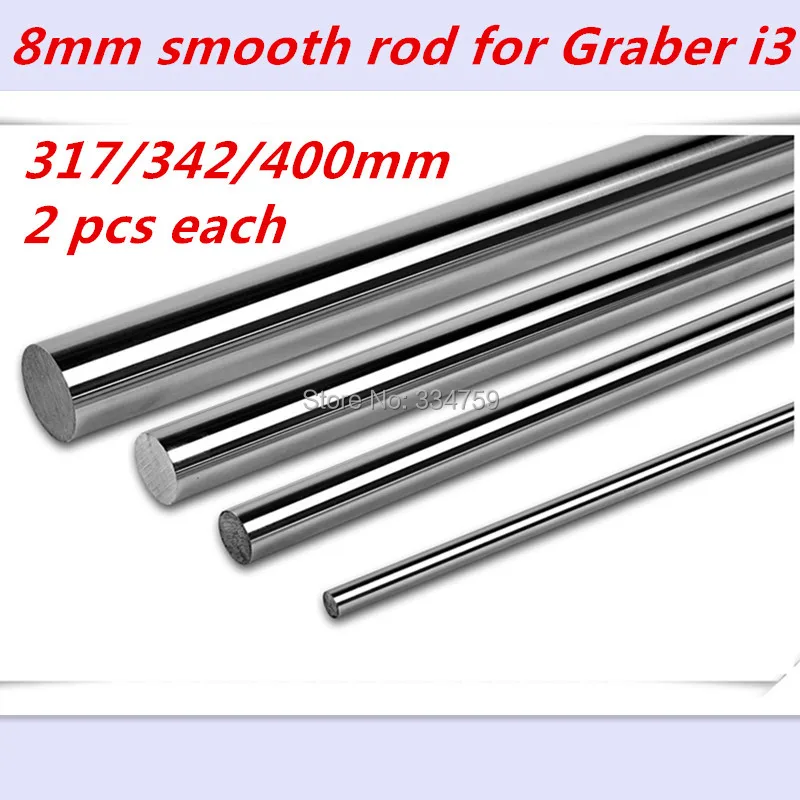 

Graber i3 8mm smooth rod linear rod set : 2 x 317mm ,2 x 342mm , 2 x 400mm for 8mm linear shaft LM8UU 3D printer Graber i3