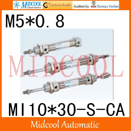 MI Series ISO6432 Stainless Steel Mini Cylinder  MI10*30-S-CA  bore 10mm port M5*0.8