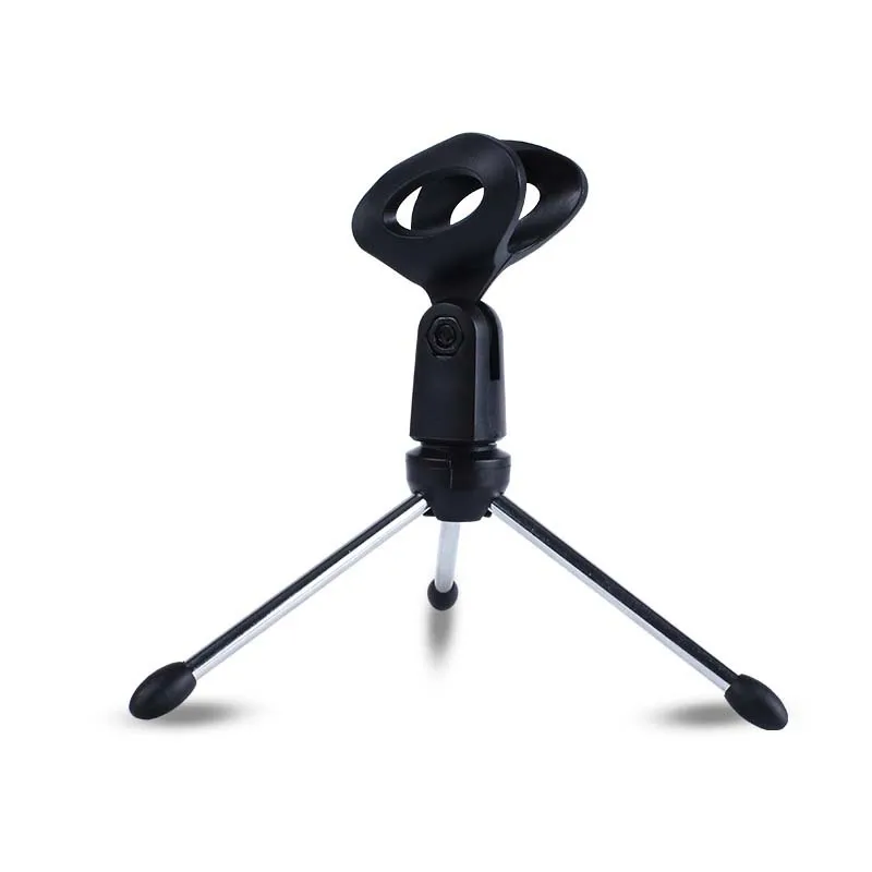 Portable Table Tops Microphone Tripod Zinc Alloy Mic Stand Bracket Desktop Adjustable Microphones Tripods Holder