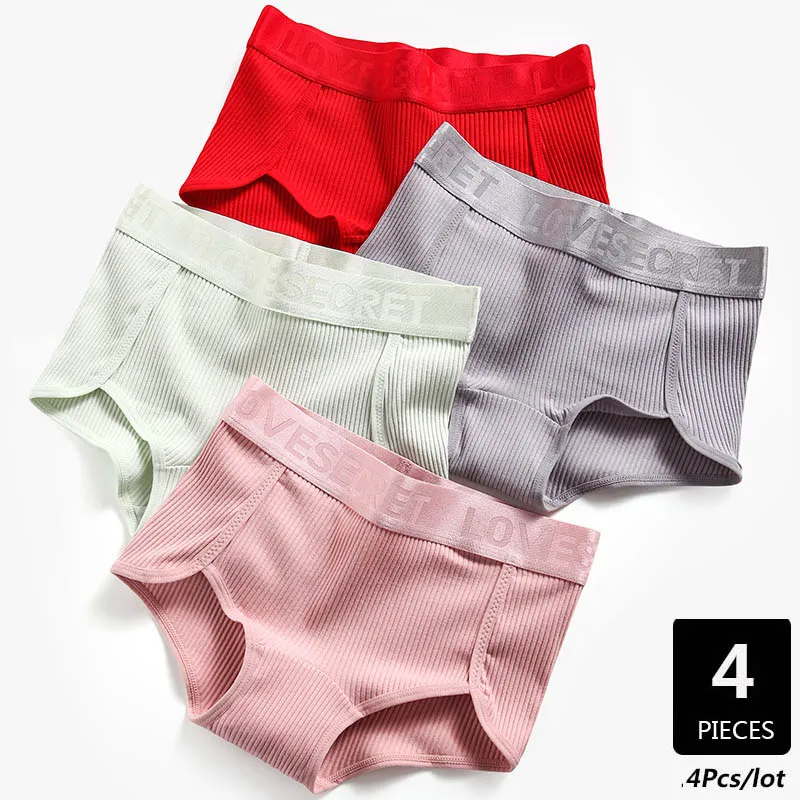 

ZJX 4Pcs/lot Women Panties Cotton Soft Underwear Solid Fashion Panty Seamless Briefs Breathable Lovely Girls Lingerie