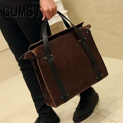 GUMST 2021 New leather Men Bag Leisure Men's Business Messenger Bags Portable Briefcase Bag Laptop 13 Inch Handbag